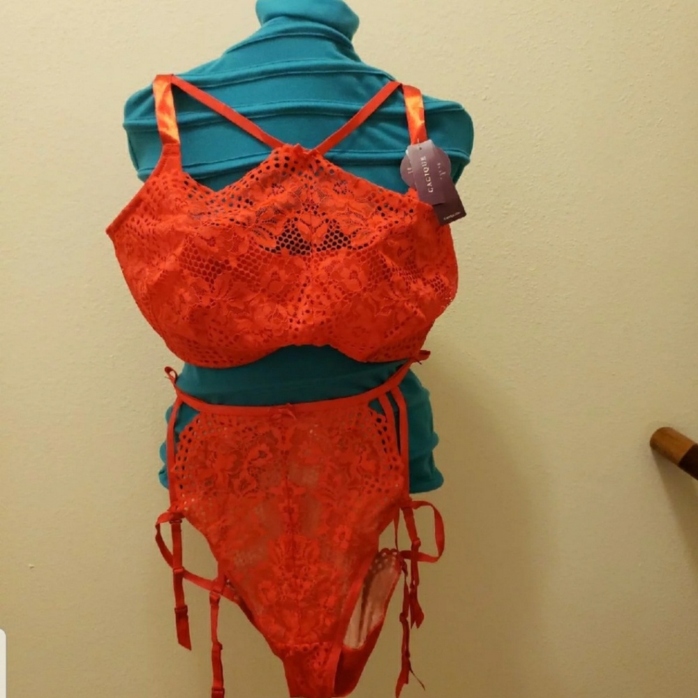 New Red Hot Bra and Panty Set